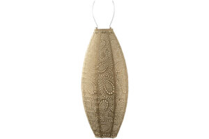 solcellslanterna lång oval 20 cm paisley guld
