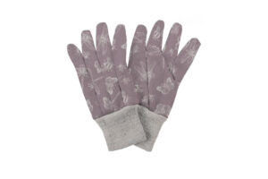 Rosa bomullshandske för dam i storlek M med trollsländemönster från Kent & Stowe.