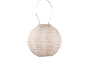 Rund solcellslanterna Spectare Soft Blush, 20 cm, i ljusrosa färg från Lumiz