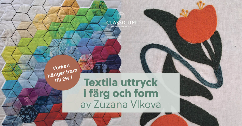 Två konstverk i textil av zuzana vklova