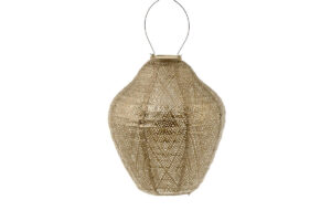 Solcellslanterna Lumiz Ikat Gold Jar 30 cm i guldfärgat mönster