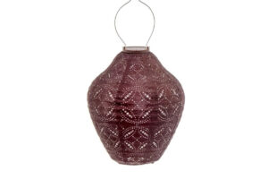 Solcellslanterna Lumiz Mandela Plum Jar 30 cm i plommonfärgat mönster.